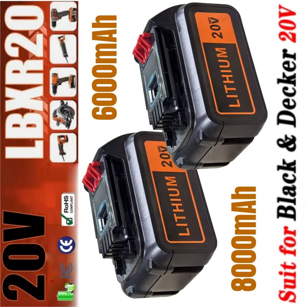 Black+Decker Tool 20V Max - 8Ah High Capacity Replacement Battery for